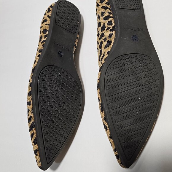 Rothy's Brown and Black Leopard Point Flats Sleek Loafers size 8.5 - Picture 7 of 8